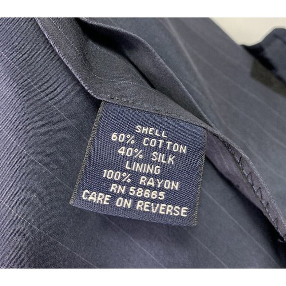 Faconnable Blue Striped Silk Cotton Sport Coat Blazer Jacket Size Large - Picture 10 of 10